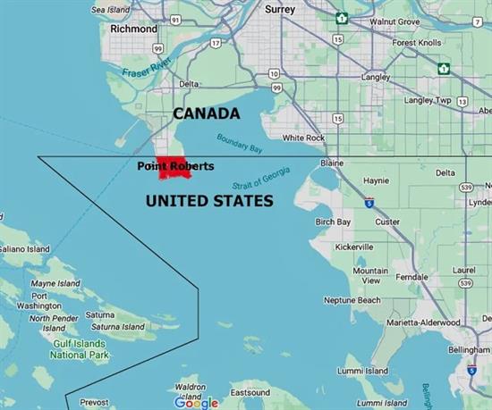Map of Point Roberts, Washington